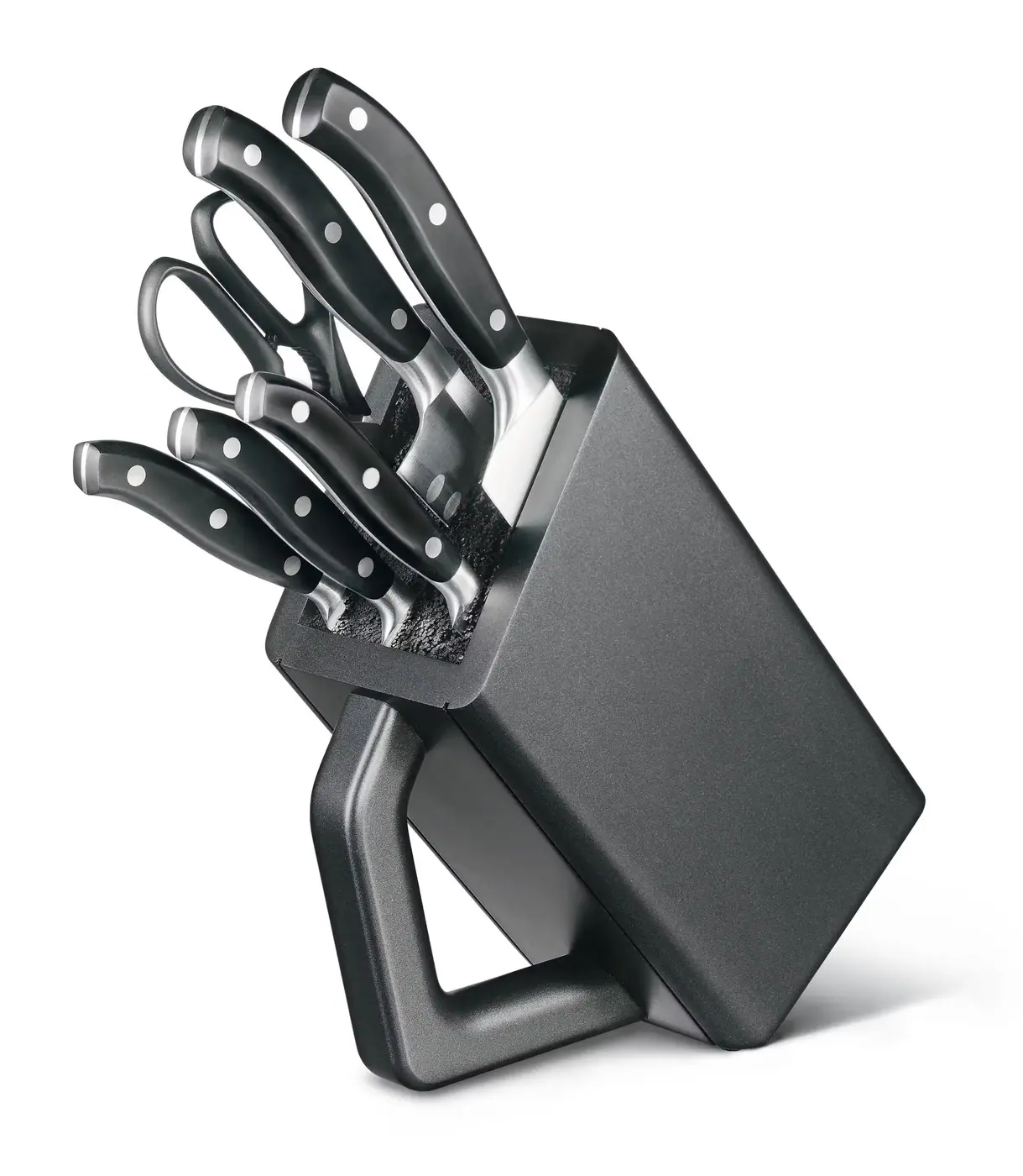 Victorinox Bloc porte-couteaux Grand Maître, 6 pièces, 20 cm — Noir