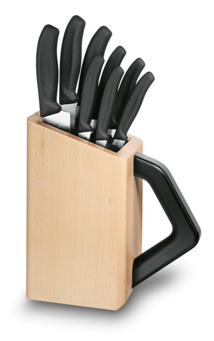 Victorinox Classic Messerblock, 8-teilig, 21 cm — Beech