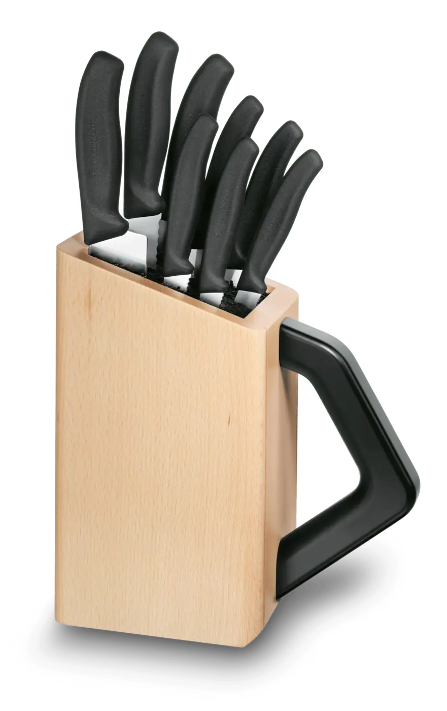 Victorinox Bloc porte-couteaux Swiss Classic, 8 pièces, 21 cm — Brun