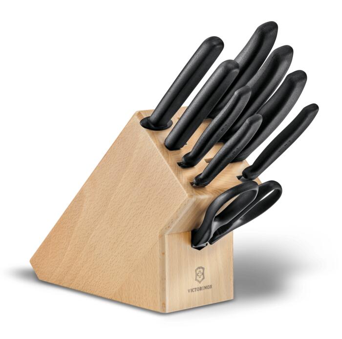 Victorinox Classic Messerblock, 9-teilig, 22 cm — noir