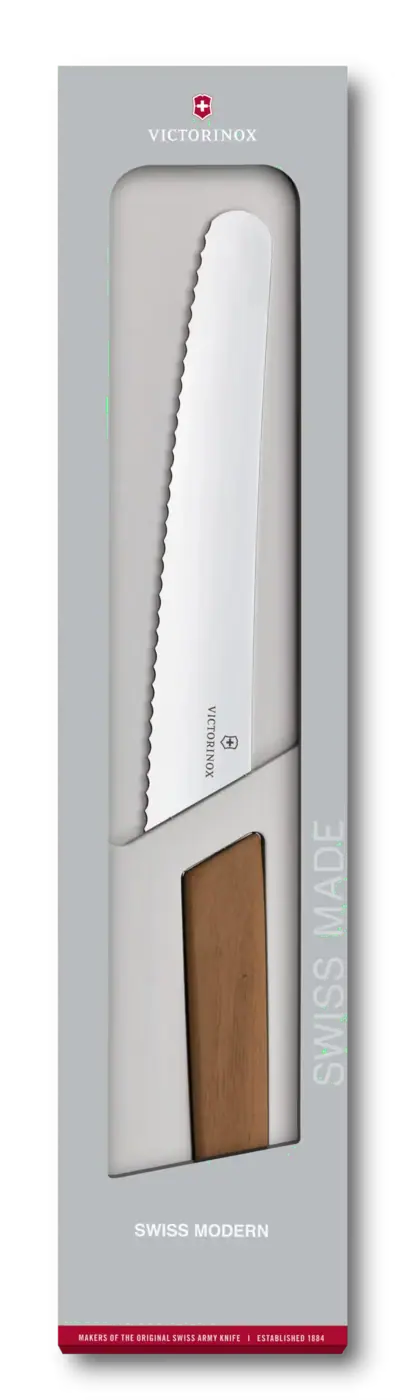 Victorinox Couteau à pain et pour pâtissier Swiss Modern, 22 cm — Brun