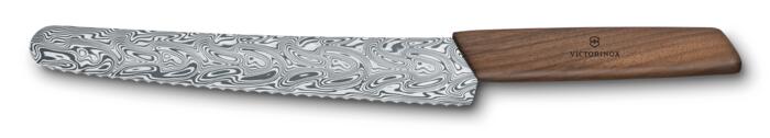 Victorinox Swiss Modern Brotmesser Damast Limited Edition 2021, 22 cm — Bois de noyer