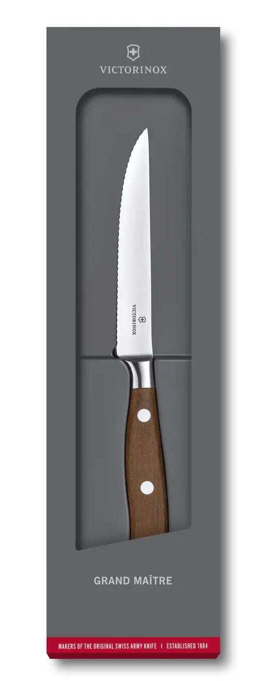 Victorinox Couteau à steak Grand Maître Wood, 12 cm — Brun