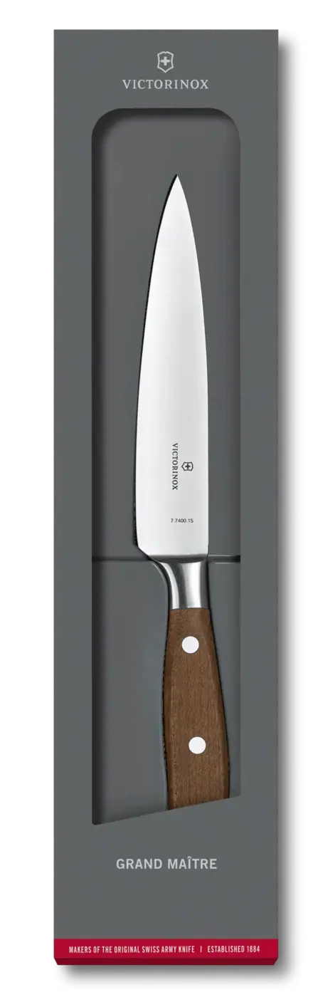 Victorinox Couteau de chef Grand Maître Wood , 15 cm — Brun