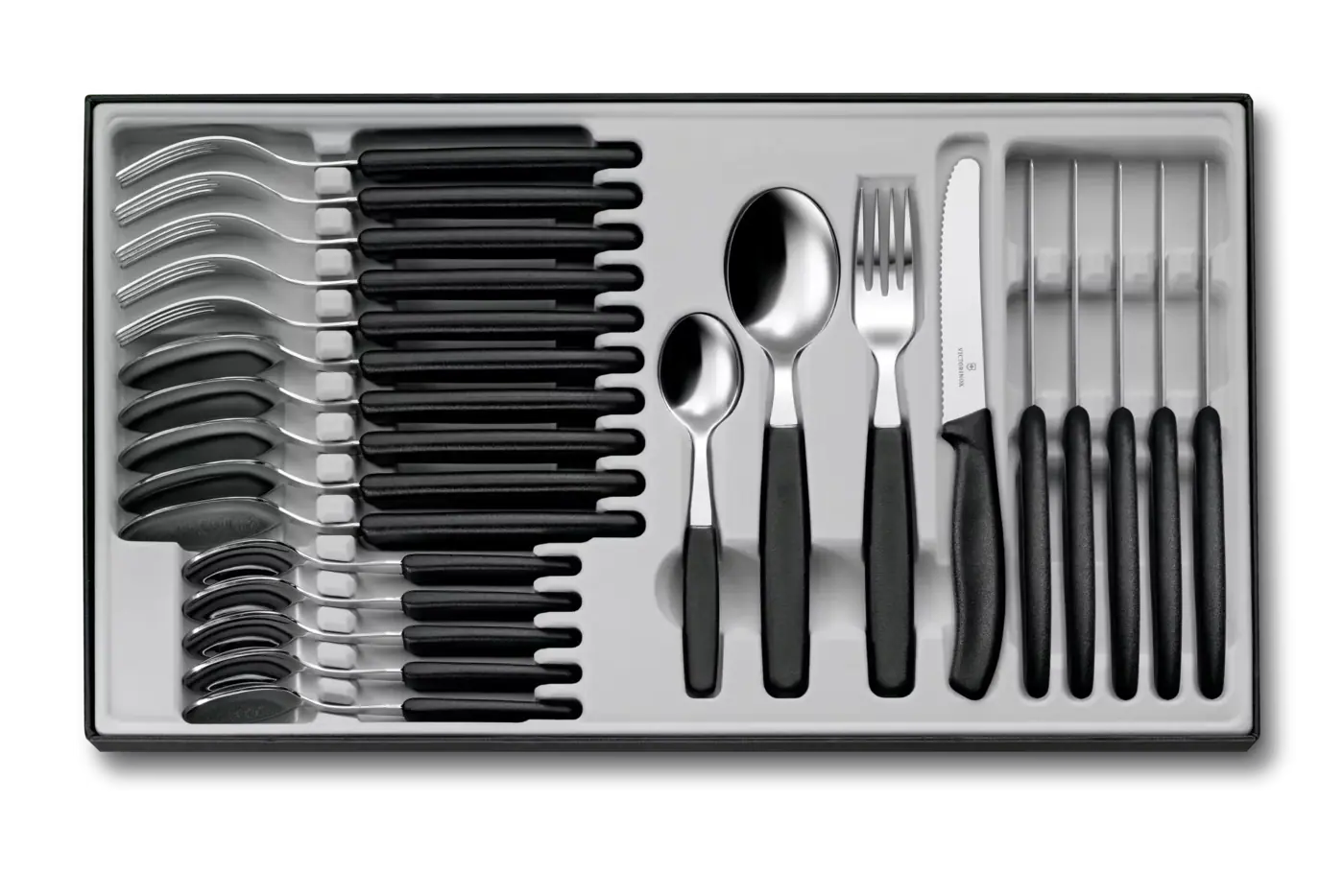 Victorinox Ménagère Swiss Classic, 24 pièces, 11 cm — Noir