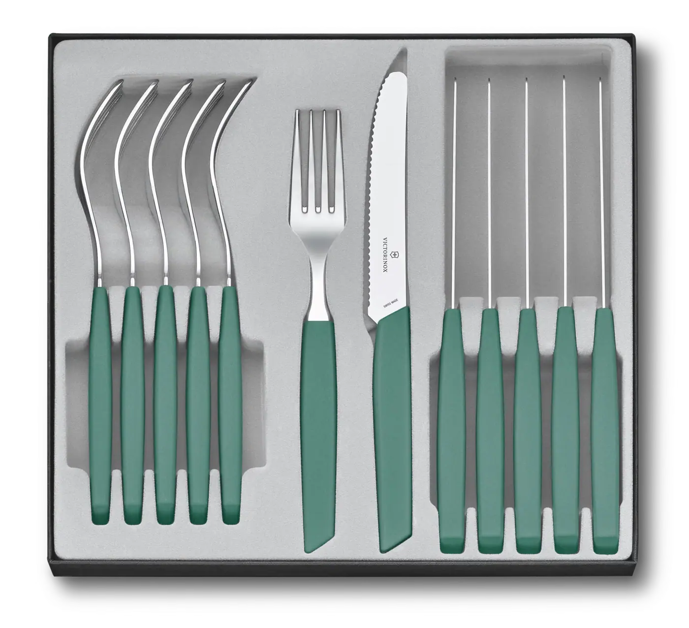 Victorinox Ménagère Swiss Modern, 12 pièces, 11 cm — Vert