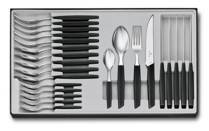 Victorinox Modern Besteck, 24-teilig, 12 cm — noir
