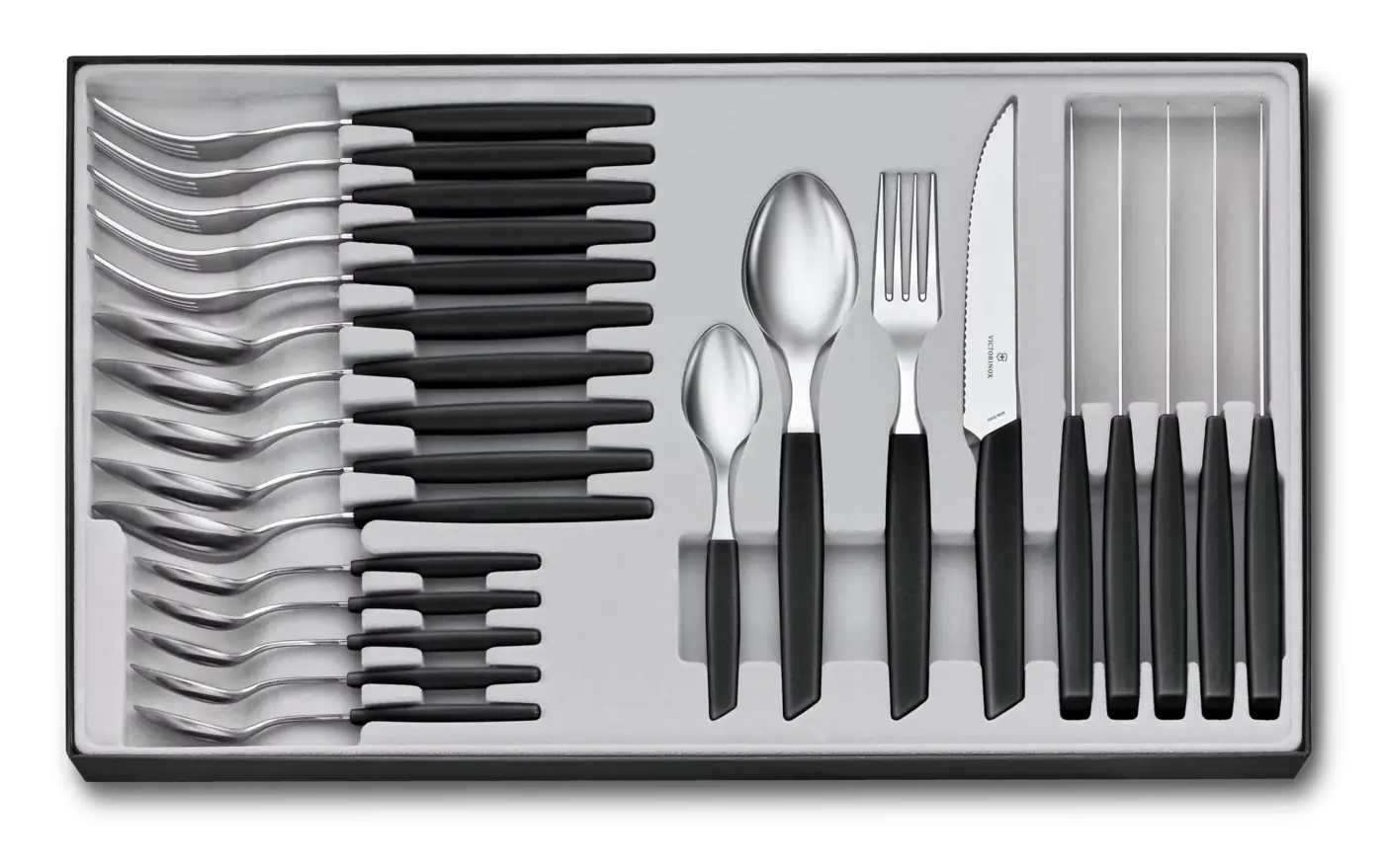 Victorinox Ménagère Swiss Modern, 24 pièces, 12 cm — Noir