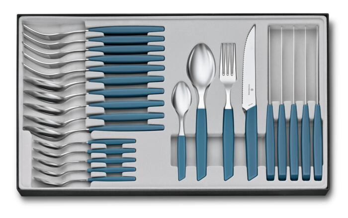 Victorinox Modern Besteck, 24-teilig, 12 cm — cornflower-blue