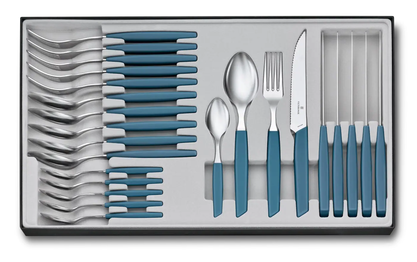 Victorinox Ménagère Swiss Modern, 24 pièces, 12 cm — Bleu
