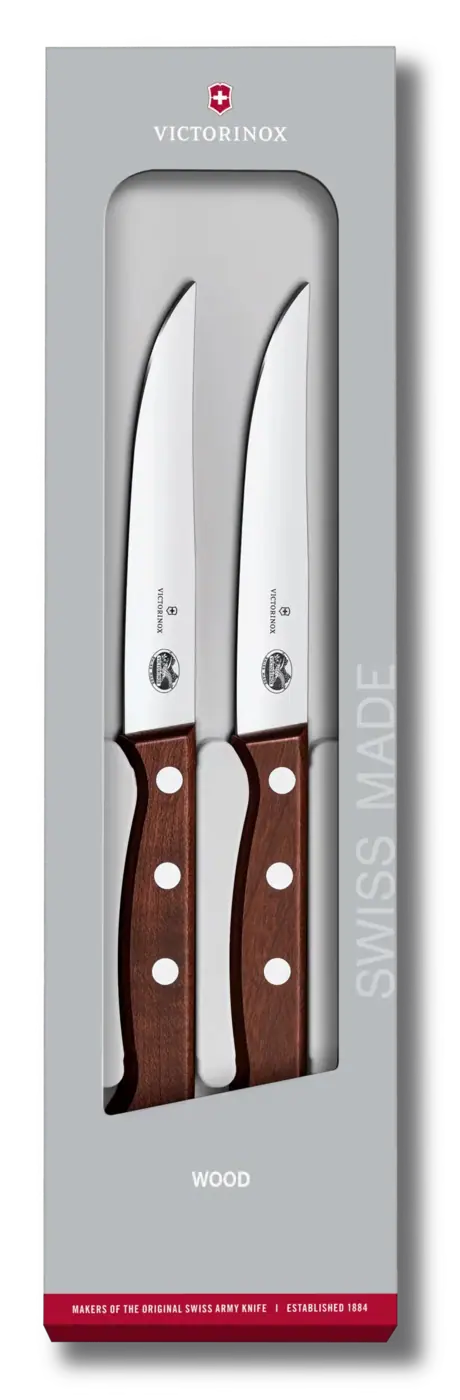 Victorinox Wood Steakmesser-Set, 2-teilig, 12 cm — Braun — 5.1200.12G