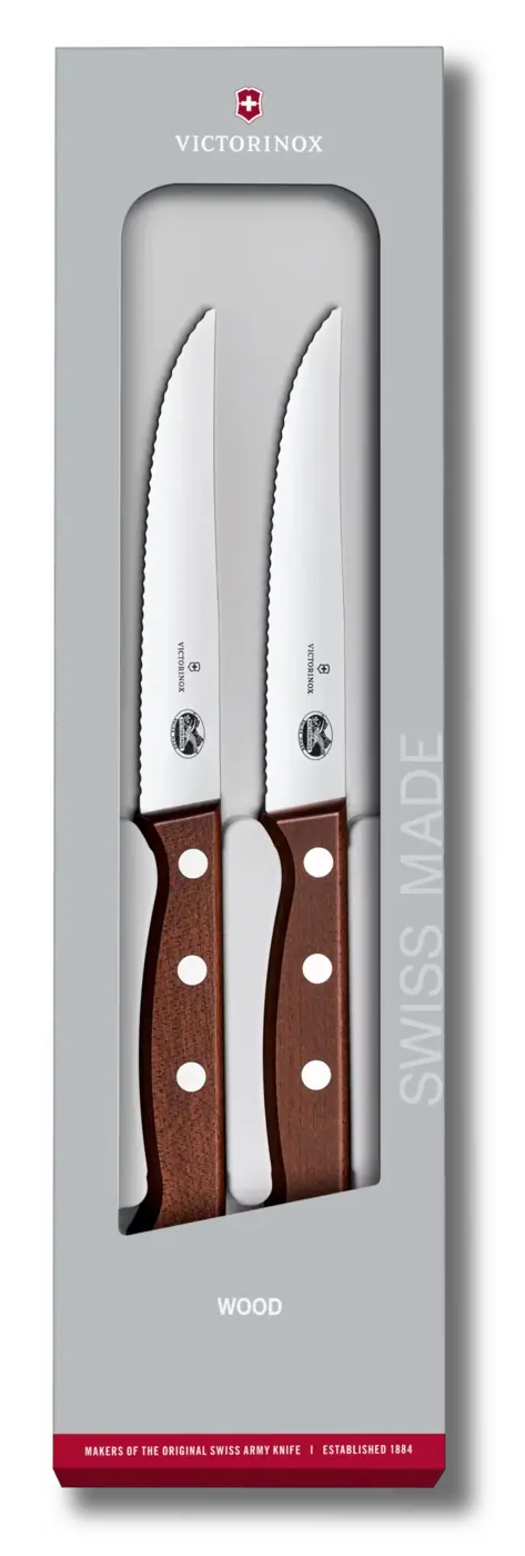 Victorinox Set couteaux à steak Wood, 2 pièces, 12 cm — Brun — 5.1230.12G