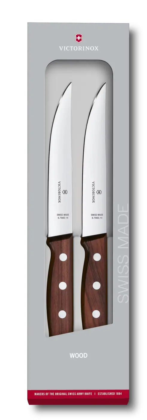 Victorinox Wood Steakmesser-Set, 2-teilig, 14 cm — Braun