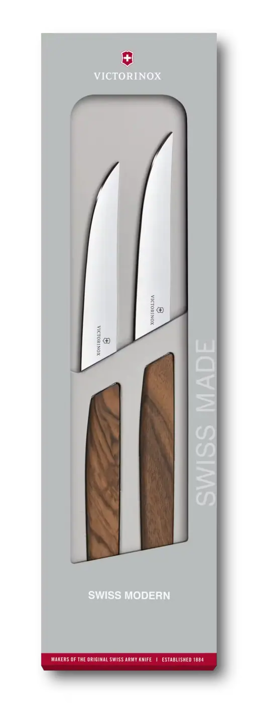 Victorinox Set de couteaux à steak Swiss Modern, 2 pièces, 12 cm — Brun — 6.9000.12G