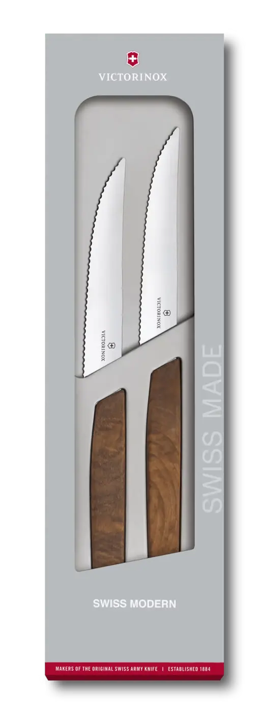 Victorinox Set de couteaux à steak Swiss Modern, 2 pièces, 12 cm — Brun — 6.9000.12WG