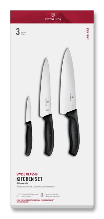 Victorinox Swiss Classic Küchengarnitur, 3-teilig, 20 cm — noir