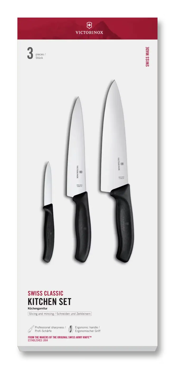 Victorinox Set de cuisine Swiss Classic, 3 pièces, 20 cm — Noir