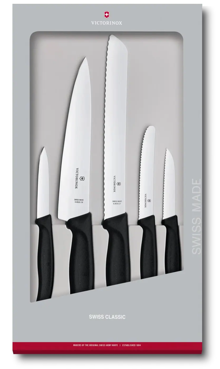 Victorinox Set de cuisine Swiss Classic, 5 pièces, 21 cm — Noir