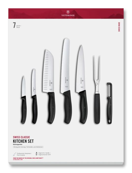 Victorinox Swiss Classic Küchengarnitur, 7-teilig, 22 cm — noir