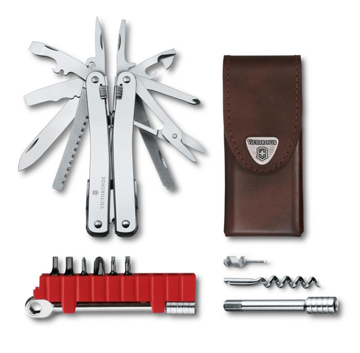 Victorinox Swiss Tool Spirit X Plus Ratchet — Étui en cuir inclus